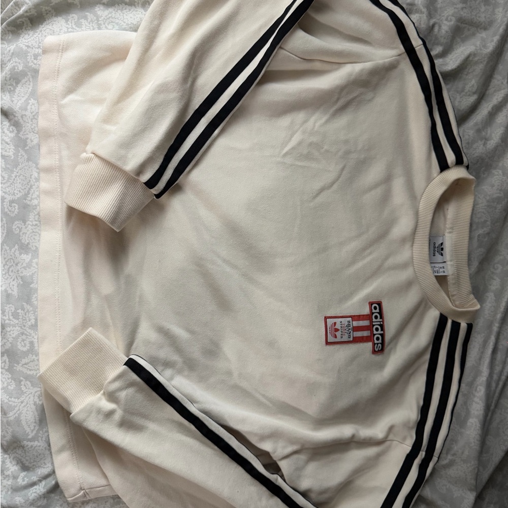 Adidas Off-White Sweatshirt with Black Accents
